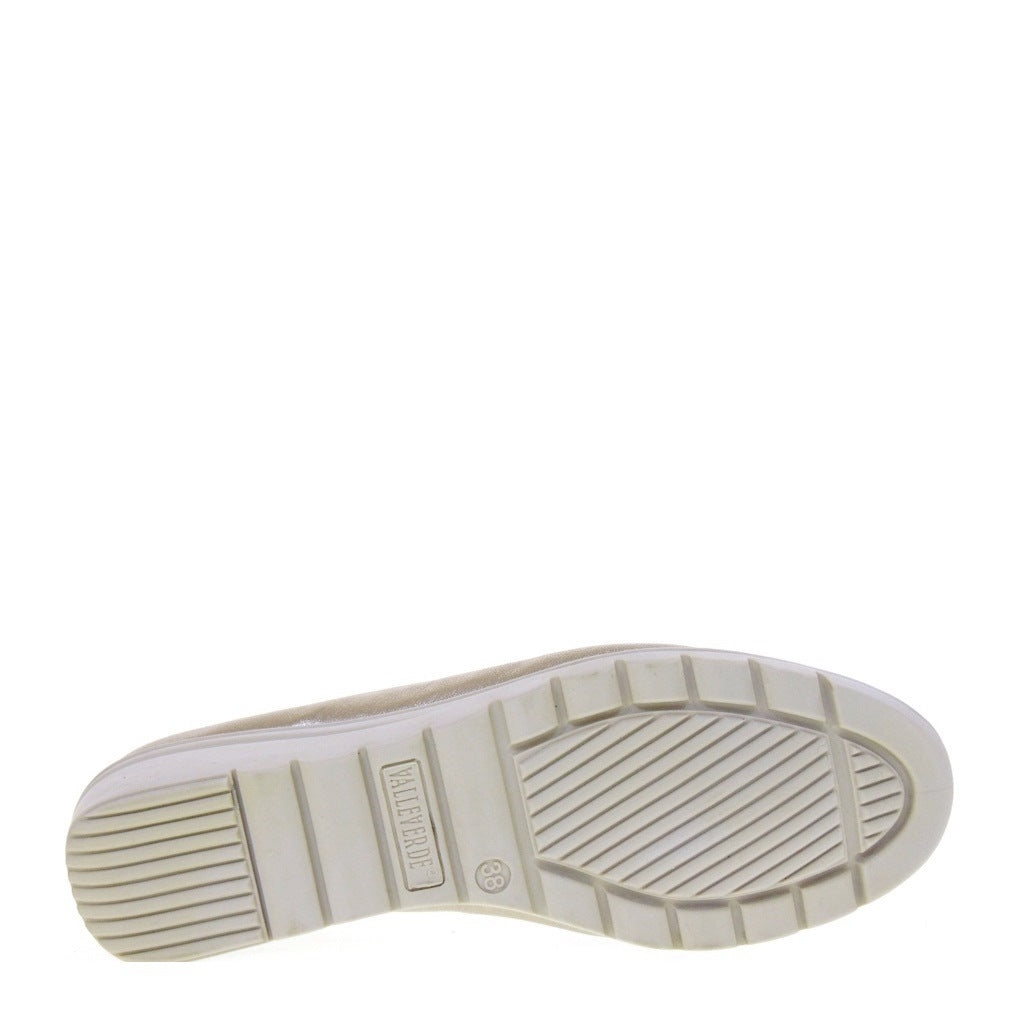 VALLEVERDE VS10330 Decollete Casual Donna Pelle Laminata Rame Tacco Zeppa 4Cm Suola Gomma