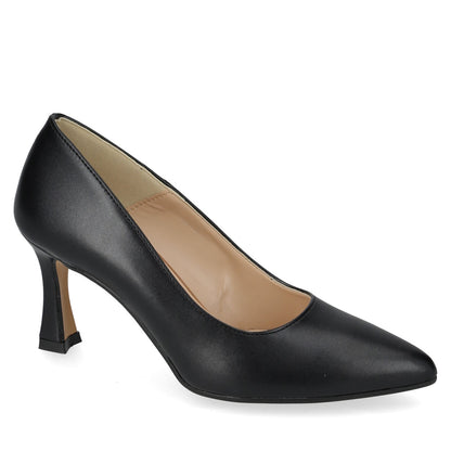VALLEVERDE 19100A Decollete Cerimonia Donna Pelle Sintetica Nero Tacco Stiletto 8Cm Suola Gomma