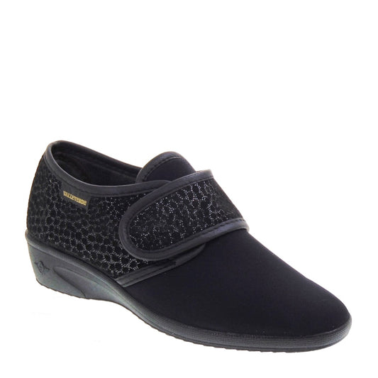 s1_Valleverde_26219_Pantofole_A_Scarpa_Strappi_Donna_Panno_Nero