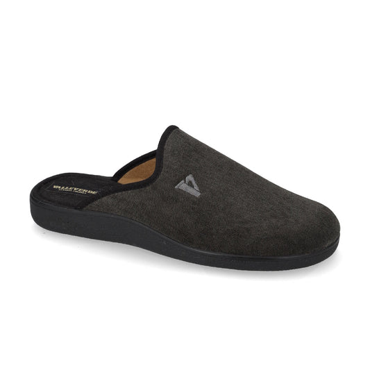 s1_Valleverde_31800_Pantofole_Casa_Camera_Uomo_Panno_Antracite