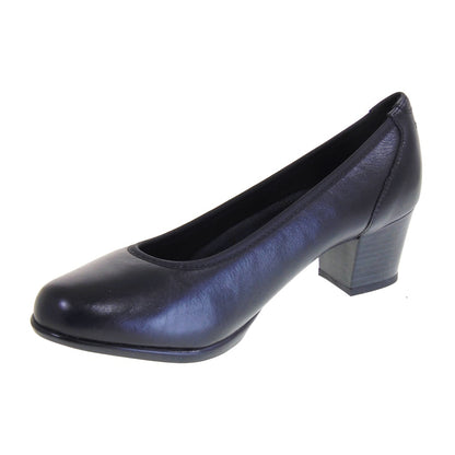 RIPOSELLA OLGA1 Decollete Classici Donna Pelle  Tacco Grosso 5Cm Suola Gomma