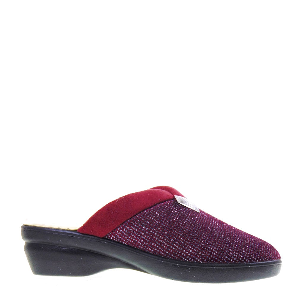 s3_Valleverde_25231_Pantofole_Casa_Camera_Donna_Tessuto_Bordeaux