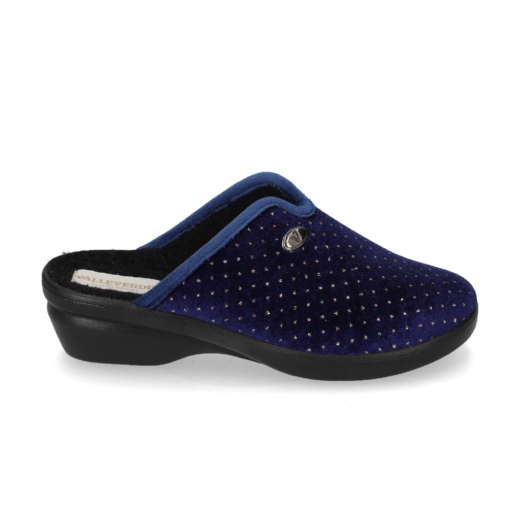 s3_Valleverde_25242_Pantofole_Casa_Camera_Donna_Panno_Blu