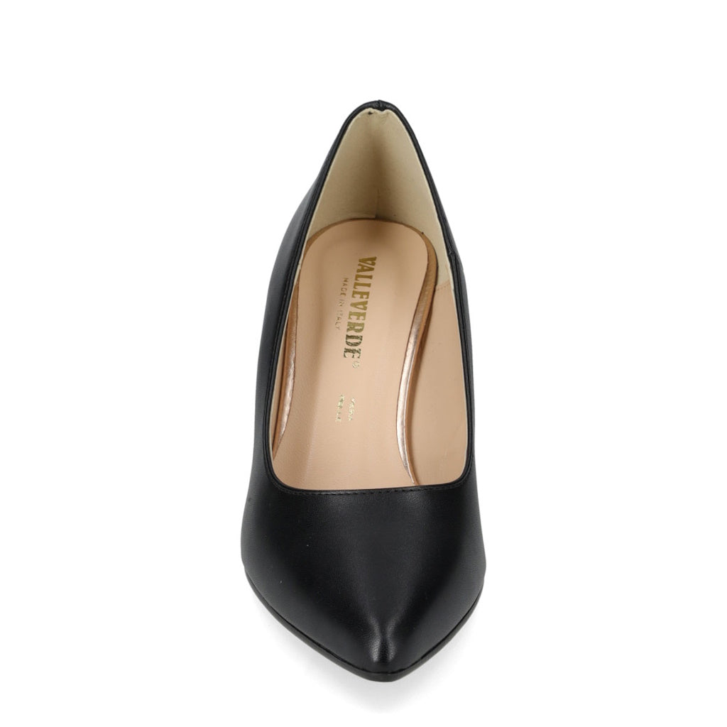 VALLEVERDE 19100A Decollete Cerimonia Donna Pelle Sintetica Nero Tacco Stiletto 8Cm Suola Gomma